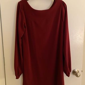 Burgundy long sleeve dress flowy size small